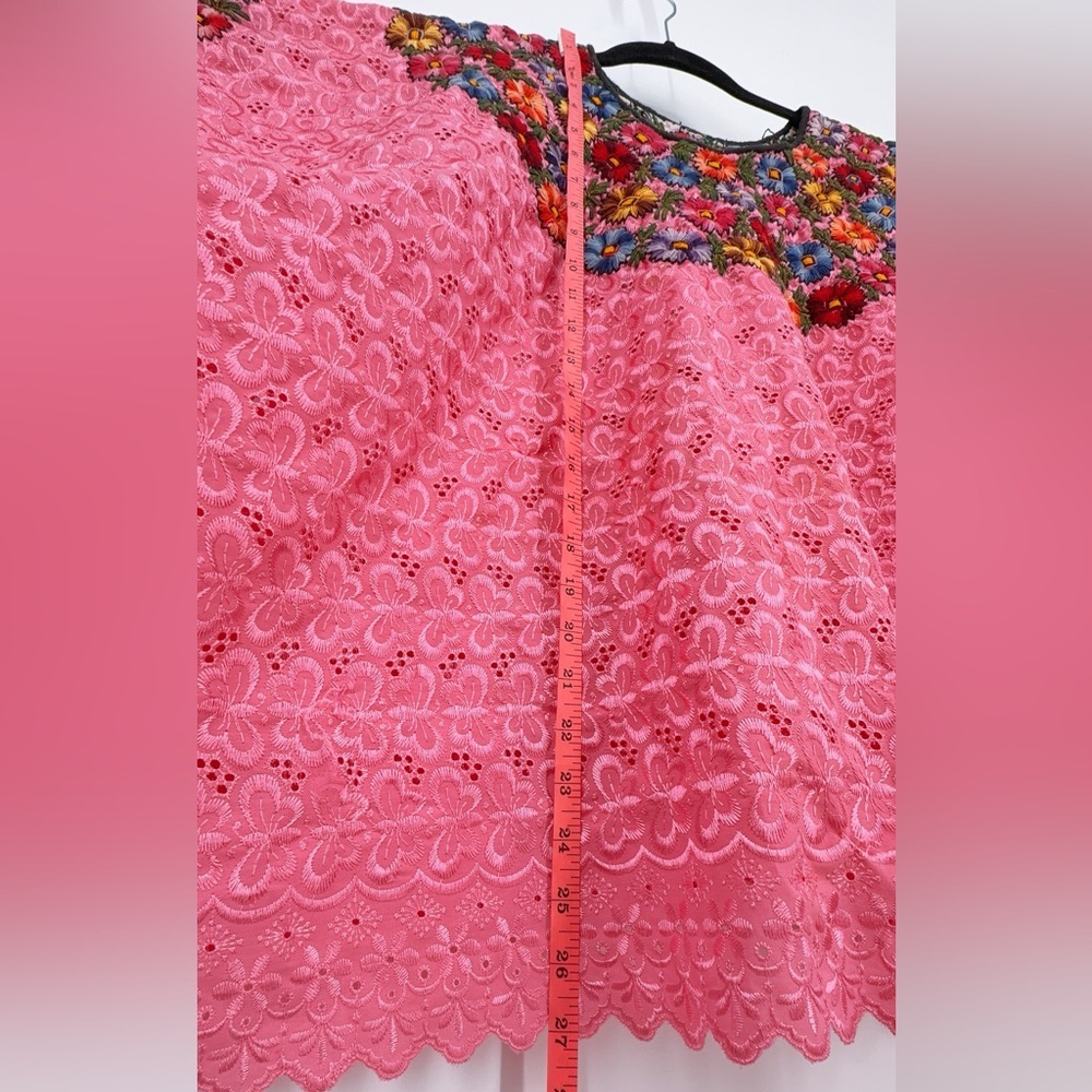 Guatemalan Huipil Blouse Cover Up, hand-embroidered - Picture 8 of 9